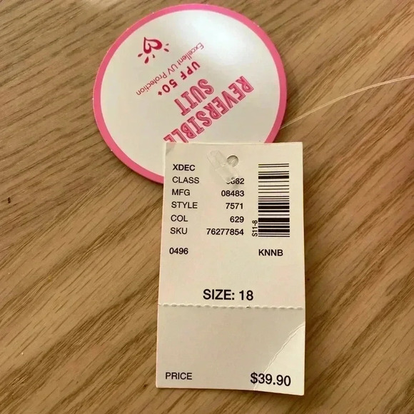 🆕Justice Reversible Swimsuit Girl  Size 18🆕 - Picture 7 of 7